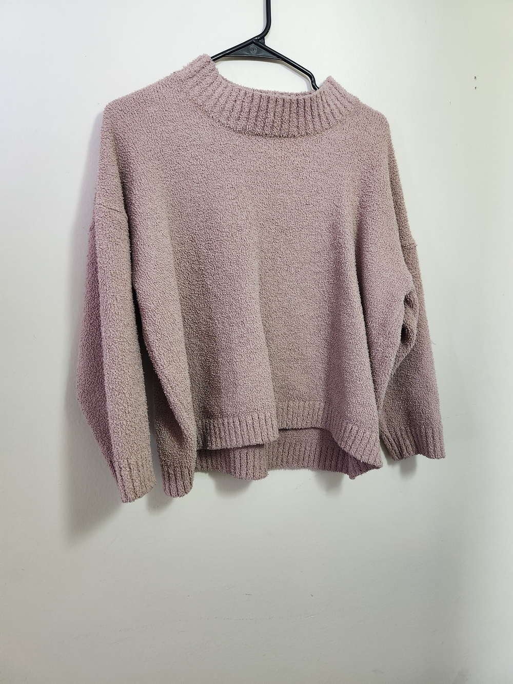 Relaxed Cowl-Neck Sweater in Dusty Mauve